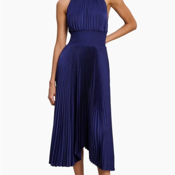 NWOT A.L.C. Renzo Pleated Midi Dress in Beige Size 4 - Picture 3 of 16